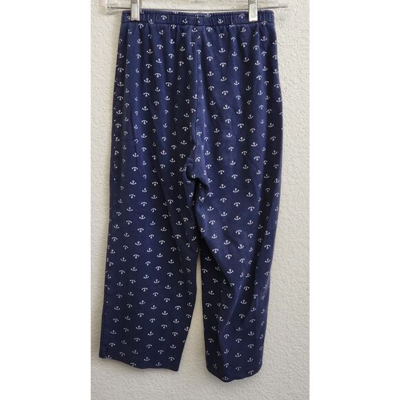 Cathy Daniels Blue Anchor Print Cropped Leggings Small Lightweight Pull On Soft - Picture 3 of 6